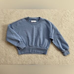 Abercrombie Kids 9 10 Crew Neck Crop Sweatshirt Steel Blue